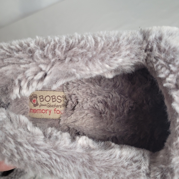 Bobs By Skechers Too Cozy Snuggle Cat Print Slippers Hard Bottom Faux Fur 9.5 - Picture 8 of 9